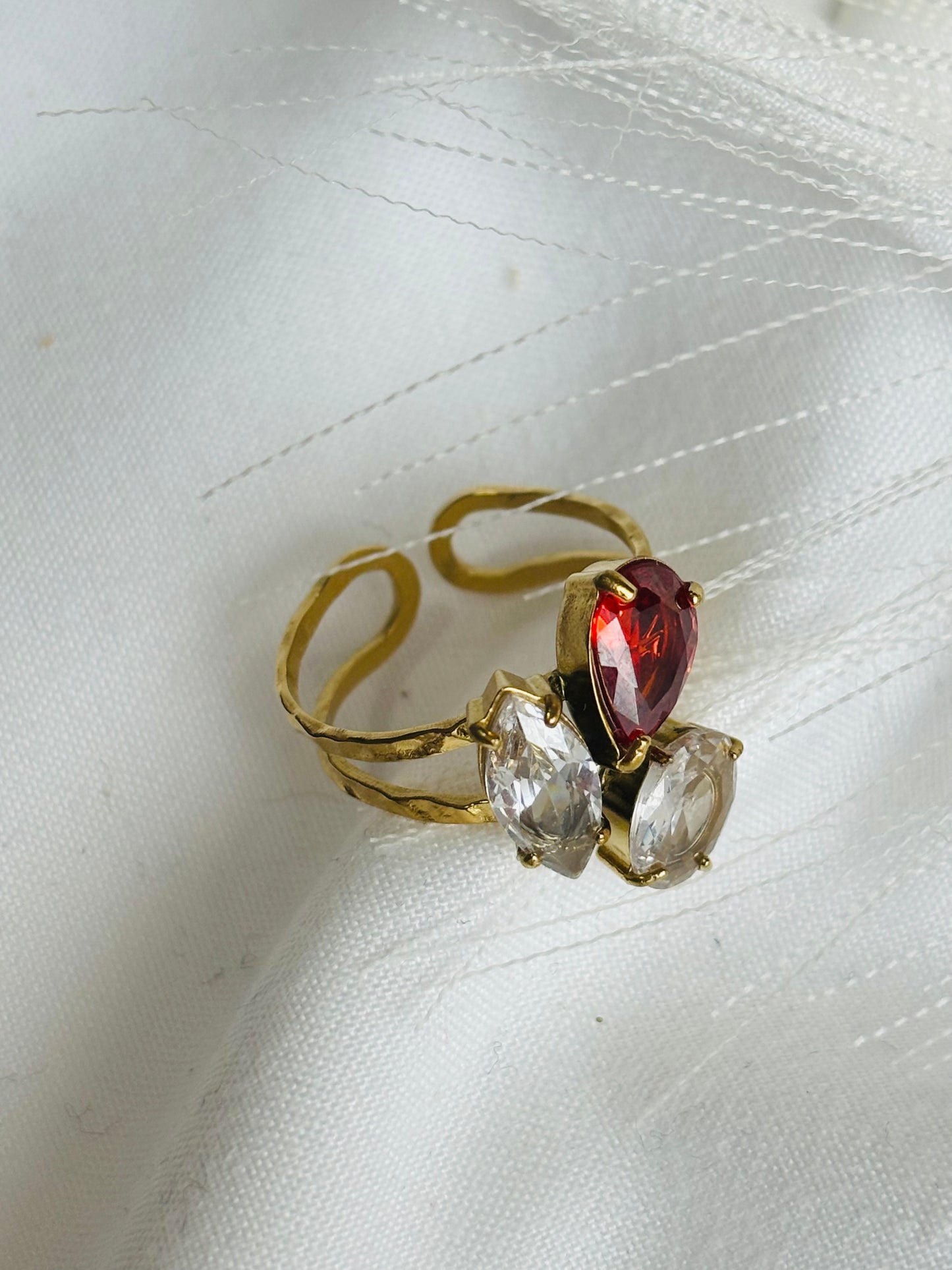 Bague avec détails strass
