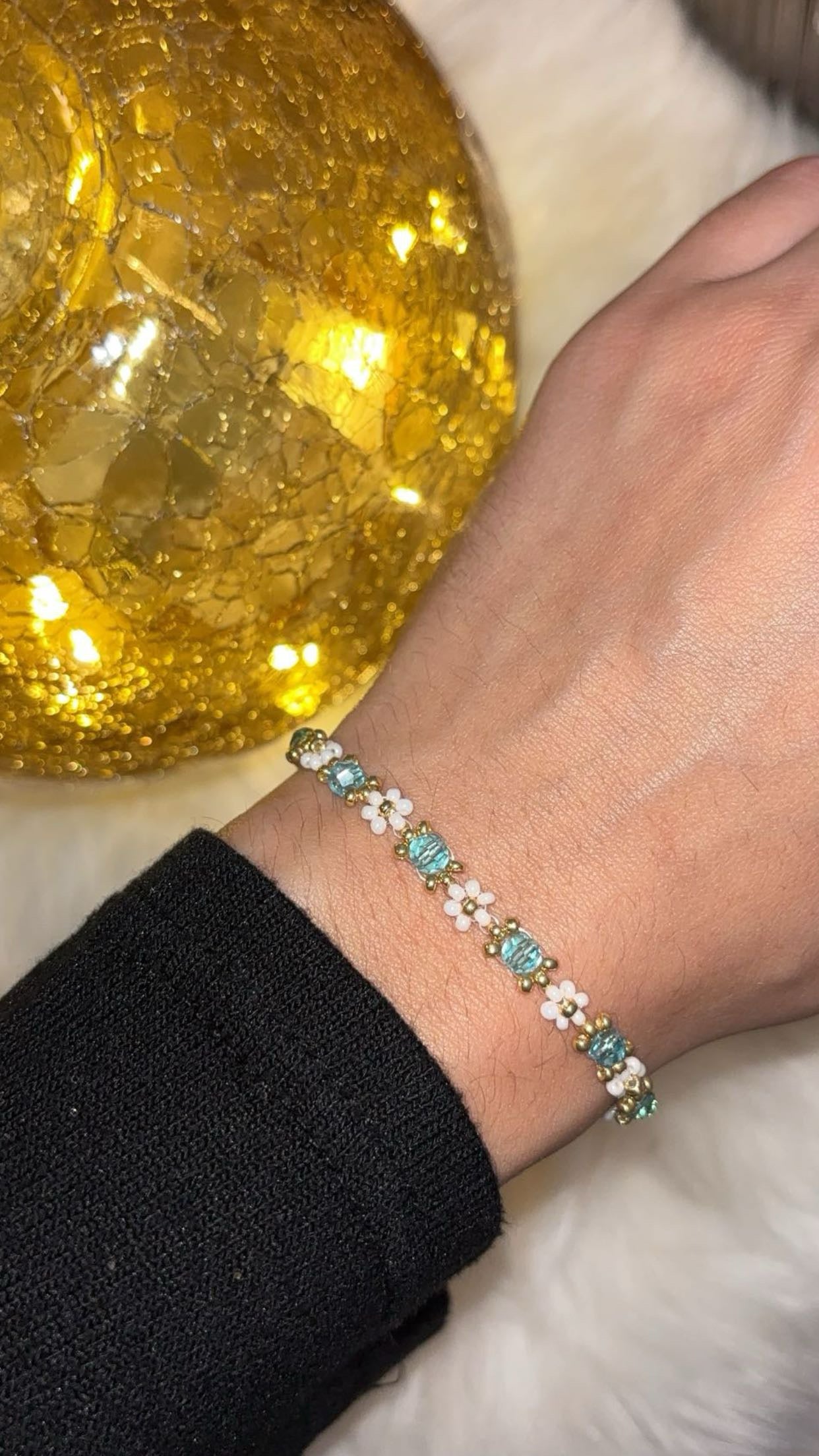 Blue flower bracelet