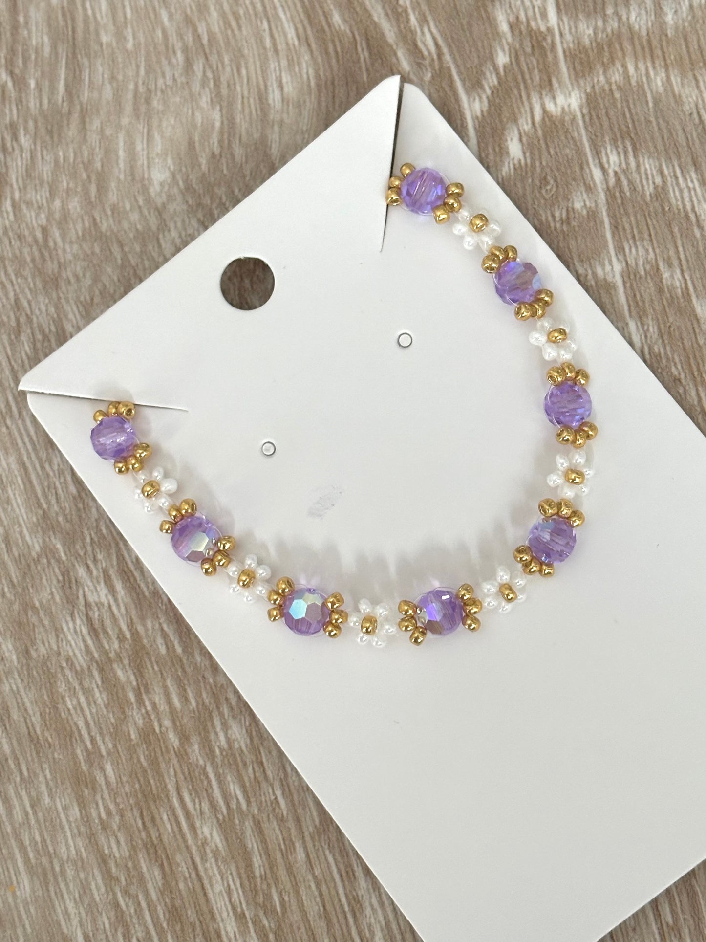 Bracelet fleurs violet clair