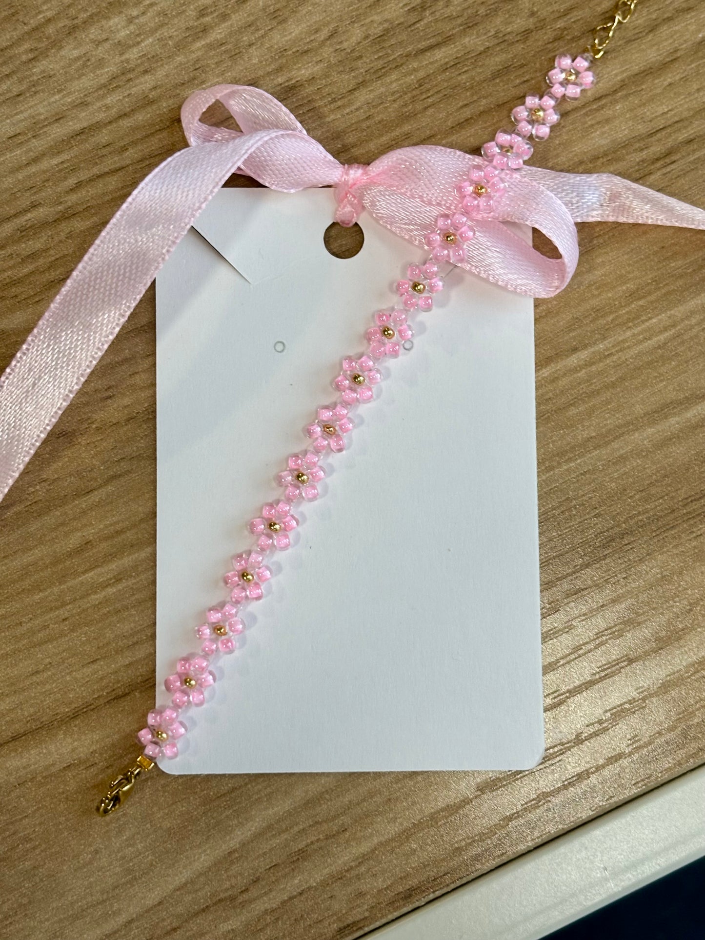 Bracelet rose bonbon