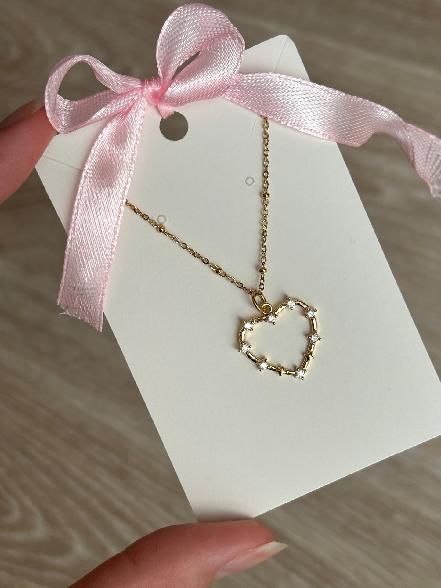 Collier cœur avec strass