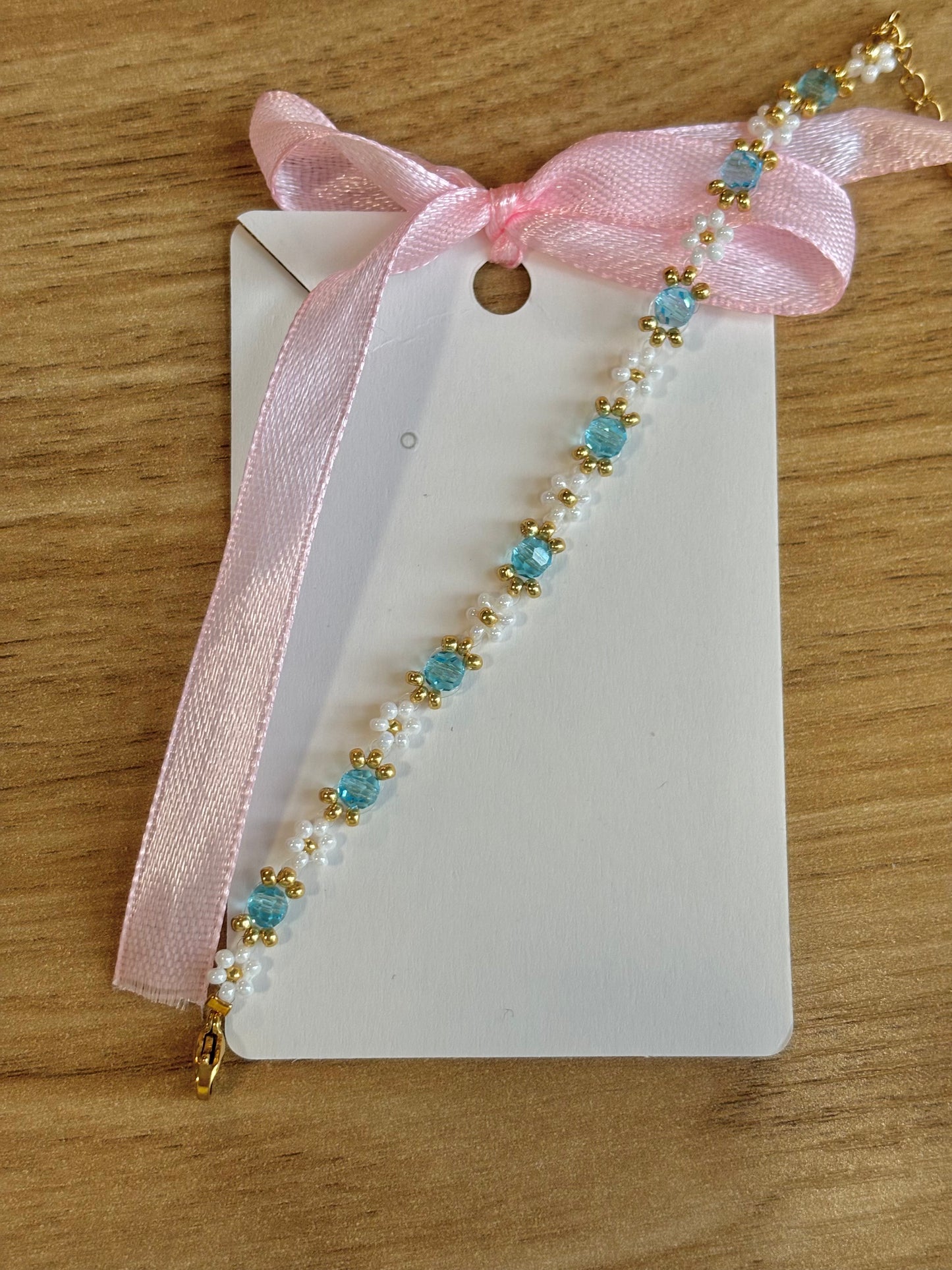 Blue flower bracelet