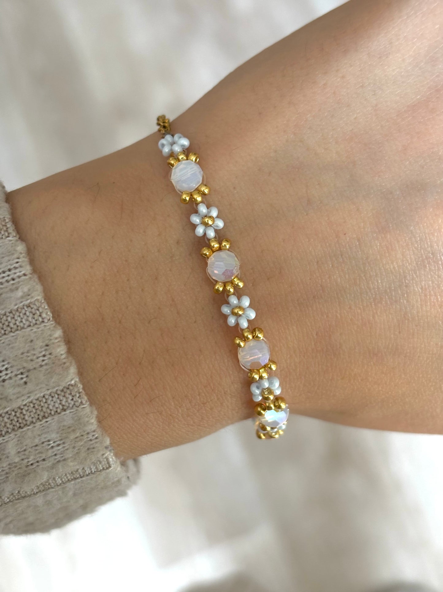 Bracelet fleur bleu