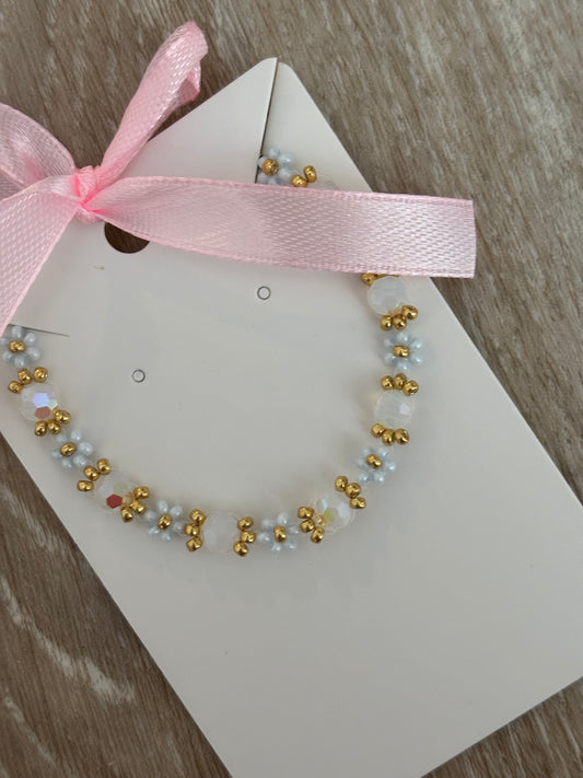 Bracelet fleur bleu