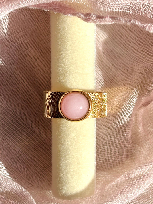 Bague rose ajustable