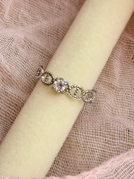 Bague strass ajustable argenté