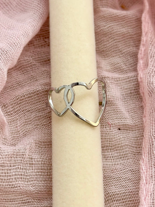 Bague double cœurs