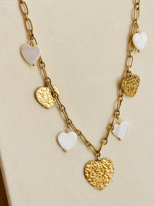 Collier pendentifs cœurs